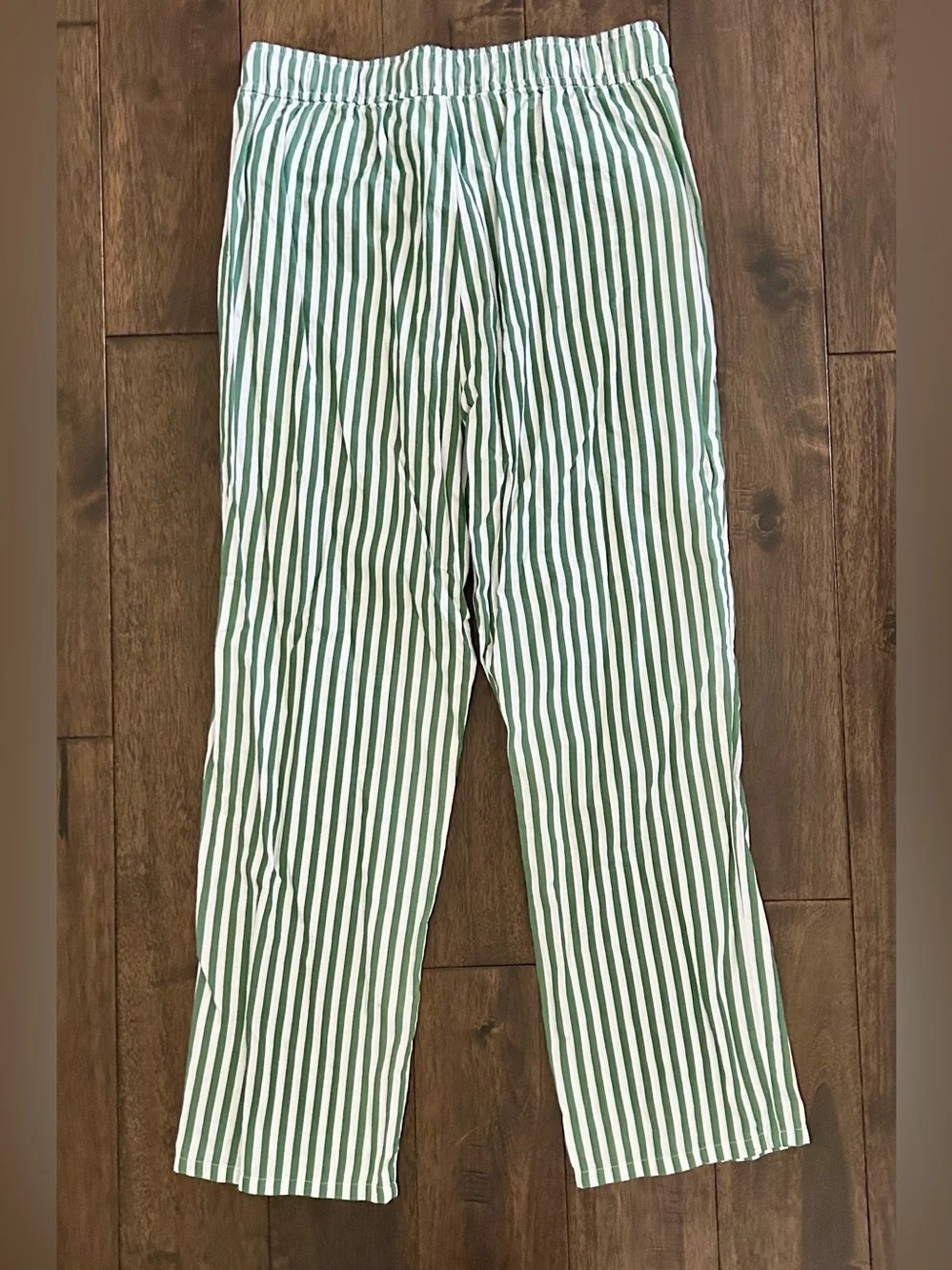 Hill House Green Stripe Cotton Pajama Set XS Peter Pan Collar 2-Piece Sleepwear